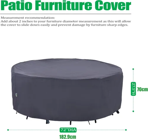 Vista 40 de F&J Outdoors Fundas para muebles de patio, impermeables, resistentes a los rayos UV, tela antidesgarros, cubierta para mesa de exterior, cubierta