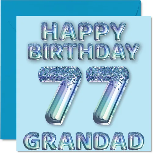 Vista 65 de Stuff4 Tarjeta de primer cumpleaños para niños, globo de fiesta con purpurina azul, tarjetas de feliz cumpleaños para niño de 1 año, nieto, hijo, 57