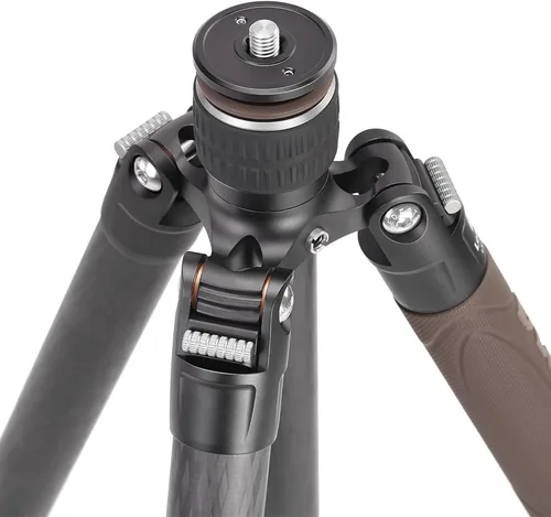 Vista 4 de Leofoto LX-224CT+XB-32Q Trípode de viaje, serie urbana, fibra de carbono, secciones de 4 patas, portátil y ligero, pierna reversible y columna