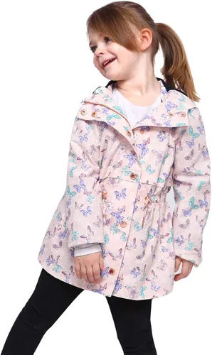 Vista 5 de Rokka&Rolla Chaqueta impermeable con capucha para niñas, ligera, rompevientos