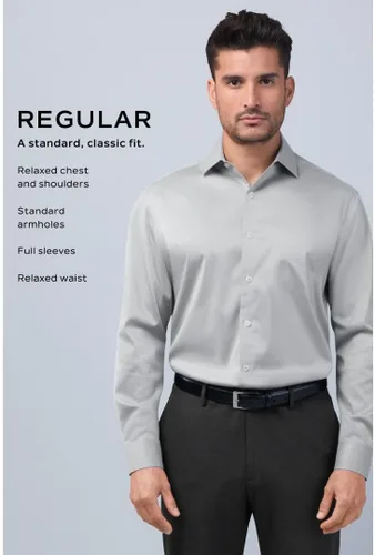 Vista 7 de Van Heusen Camisa de vestir para hombre, ajuste regular, cuello flexible, elástica, sin arrugas