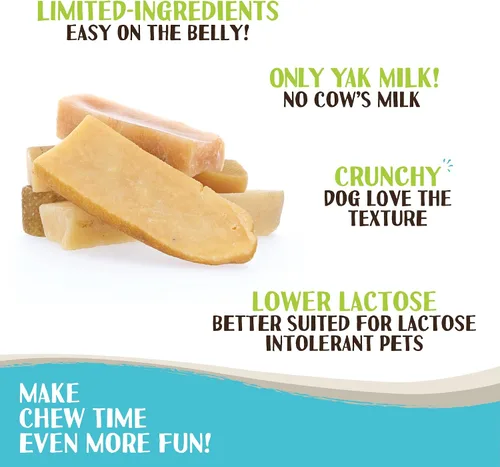 Vista 2 de Raw Paws Himalayan Yak Chews para perros - Masticables pequeños (10 unidades) - Queso de yak