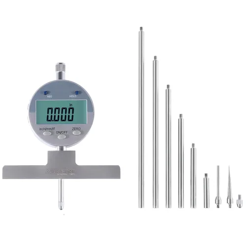 Vista 4 de Accusize Industrial Tools - Medidor de profundidad digital electrónico de 0-55.9 cm, en pulgadas/métrico/fraccional, con 2 puntos extra