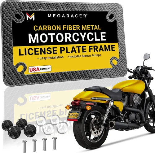 Vista 11 de Marco de metal negro para placa de motocicleta, soporte para placa, portaplacas para moto