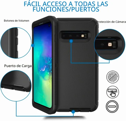 Vista 5 de Funda para Samsung Galaxy S10E, Bisbkrar Phone Case [grado militar] 3 en 1 resistente a prueba de golpes, resistente cubierta de parachoques