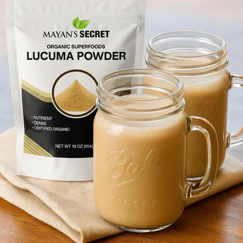 Vista 6 de Mayan's Secret Polvo de lúcuma orgánico certificado, 16 oz/paquete Alto en nutrientes