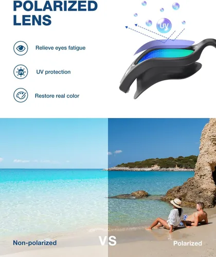 Vista 3 de ZIONOR G1 Lite - Gafas de natación polarizadas con 3 pares de tapones para los oídos, gafas de natación con protección UV antivaho para adultos