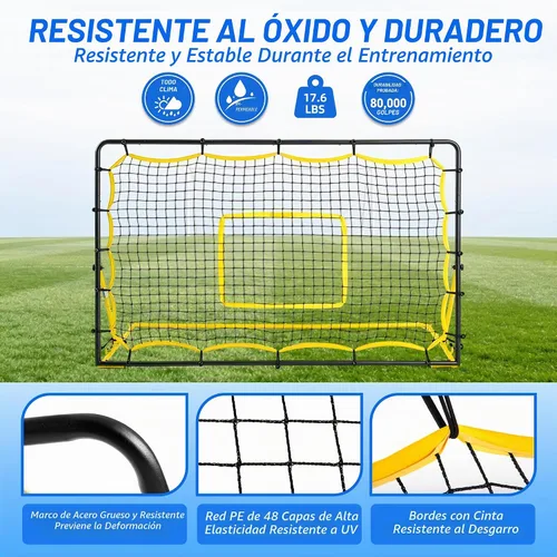 Vista 7 de 4-Angle Soccer Rebounder Net Portable Goal Rebound