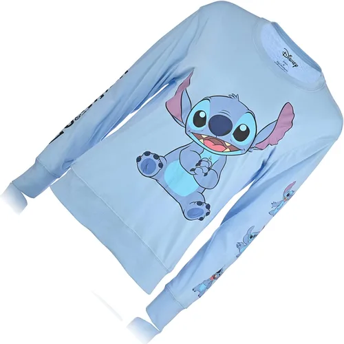 Vista 4 de Lilo and Stitch - Camisa de manga larga para mujer, diseño clásico de Lilo y puntada, con estampados de manga