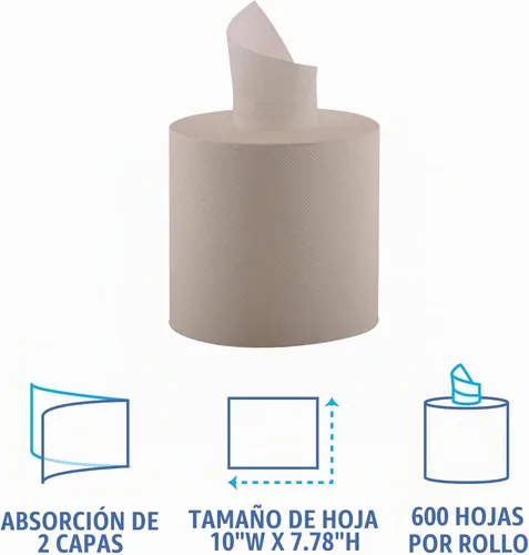 Vista 5 de Rollo de toallas de papel perforado Boardwalk Center Pull, 1 paquete(s), 1 toallas/paquete