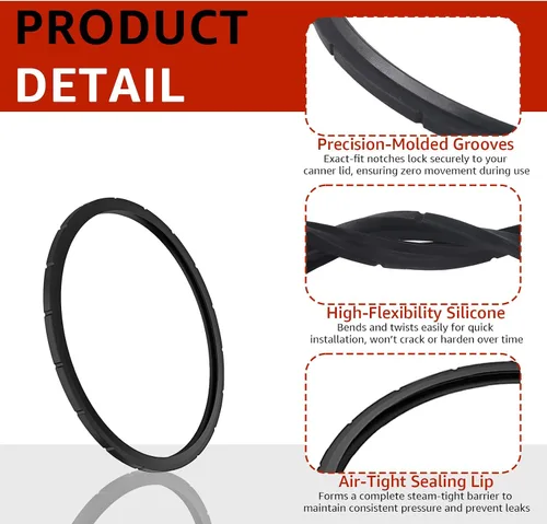 Vista 4 de 09985 Anillo de sellado de repuesto para olla a presión Presto – Compatible con modelos de olla a presión Presto 0174510, 0175510, 0175107, 0178107