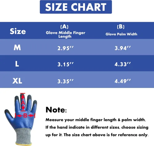 Vista 6 de Guantes de jardinería duraderos para hombres, guantes de jardín de nitrilo resistentes, guantes de trabajo de doble capa, resistentes a cortes, a