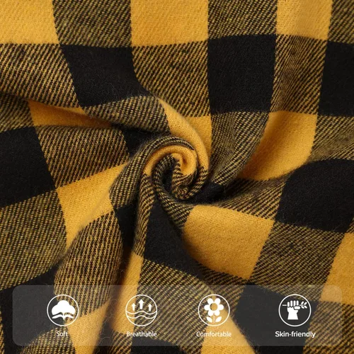 Vista 5 de Fuermos Conjunto para niño pequeño - Sudadera y pantalones a cuadros con capucha - Ropa de otoño