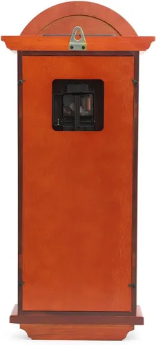 Vista 3 de Reloj de pared de madera arqueada con péndulo y campanillas, funciona con pilas, diseño de madera grande y elegante, para sala de estar, cocina
