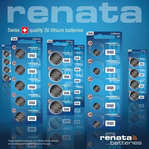 Vista 5 de Renata CR1632 - Botón de moneda de celda con batería de litio de 3 V, 1 llave de reloj, fabricada en Suiza