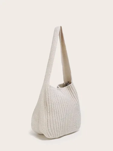 Vista 7 de ENBEI Bolsa Tote de Ganchillo para Mujeres, Bolsa de Hombro Tejida, Bolsa Estética, Linda Bolsa Tote Ecológica para Viajes, Uso Diario, Empaquetado