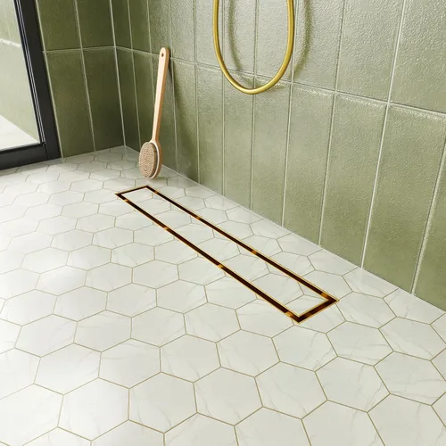 Vista 19 de Neodrain Drenaje de ducha lineal de 18 pulgadas con rejilla de inserción de azulejos, desagüe de suelo de ducha rectangular de acero inoxidable