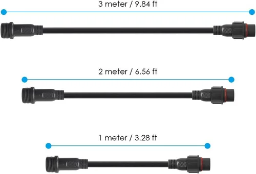 Vista 2 de BTF-LIGHTING Cable de extensión IP65 con conectores macho y hembra en ambos extremos para un solo color 5630 5730 5050, etc. Tira LED de 0.866 in