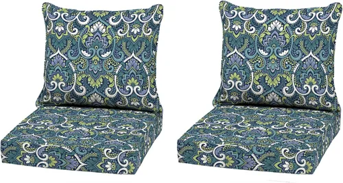 Vista 9 de Arden - Juego de cojines de asiento profundo para exteriores, 22x24, Alana Tile