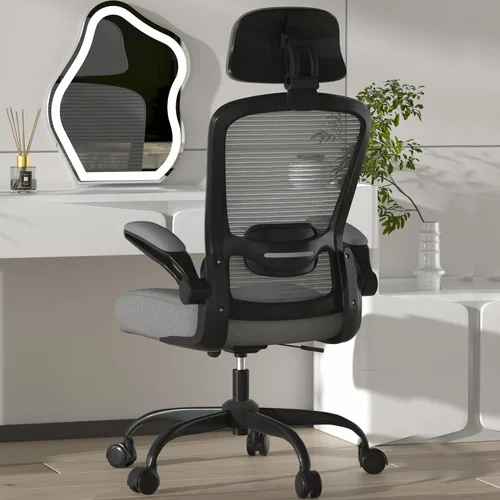 Vista 18 de Mimoglad Silla de oficina, silla de escritorio ergonómica de respaldo alto con soporte lumbar ajustable y reposacabezas, silla giratoria con Todo
