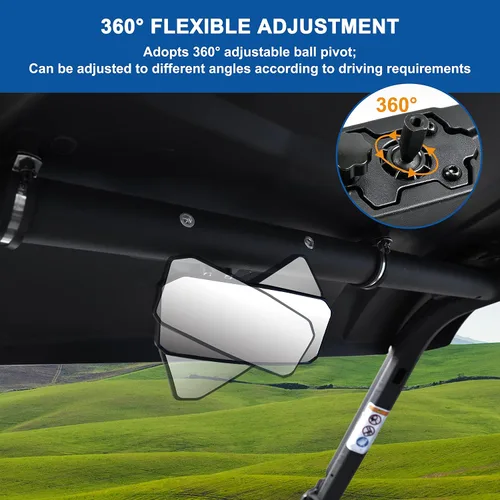Vista 2 de SAUTVS Espejo retrovisor para Can-Am Commander Defender Trail, espejo central convexo ajustable para accesorios Can am Commander Defender Maverick