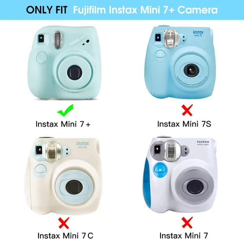 Vista 2 de Fintie Funda protectora transparente para cámara Fujifilm Instax Mini 7+ de película instantánea - Carcasa rígida de cristal con correa de hombro