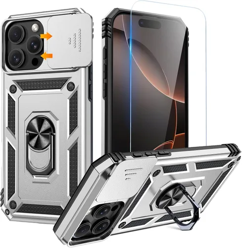 Vista 30 de Goton Funda para iPhone 14 Plus con Protector de Pantalla - Funda con Cubierta Deslizante para Cámara con Soporte de Anillo, Resistente de Grado