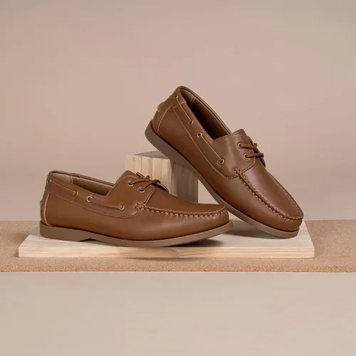 Vista 9 de Vostey Zapatos sin cordones para hombre, con soporte de arco, zapatos de barco para hombre, mocasines ligeros de 2 ojos