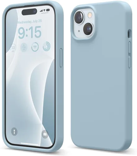 Vista 24 de elago Compatible con Funda para iPhone 15, Funda de Silicona Líquida, Cubierta Protectora de Cuerpo Completo, Resistente a Golpes, Diseño Delgado
