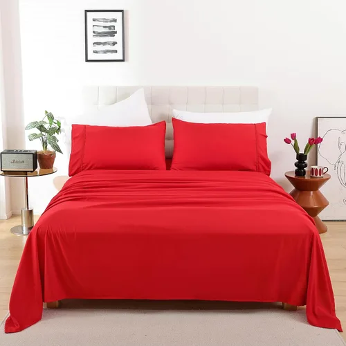 Vista 24 de Whitney Home Textile Juego de Sábanas Twin, Sábanas de Cama de Microfibra Suave de Hotel Tamaño Twin, Bolsillo Extra Profundo, Juego de Sábanas