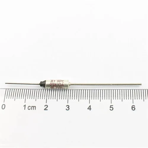 Vista 2 de 10pcs Thermal Fuse SF96E 99C 99 Celsius Degree TF Cutoff 10A 250V SF Temperature Axial Lead Links
