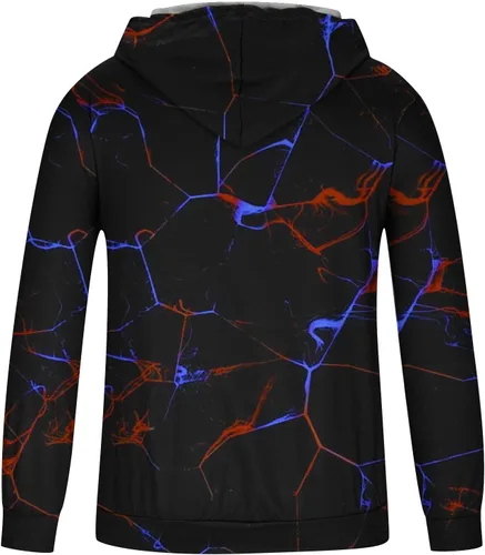 Vista 4 de Brnmxoke Men's Casual Hoodies Sweatshirt Trendy Digital Print Pullover Shirts With Pockets Long Sleeve Drawstring Hooded Tops
