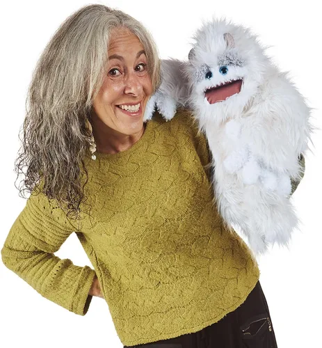 Vista 4 de Folkmanis Yeti - Marioneta de mano, color blanco