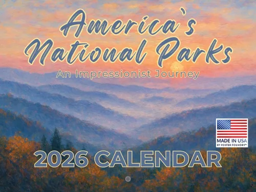 Vista 49 de Calendario mensual de pared de regalos de Parques Nacionales 2025, 12 meses Fabricado en EE.UU.