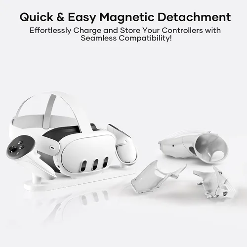 Vista 5 de X-SUPER HOME Magnetic Controller Grip Compatible for Meta Quest 3 VR Accessories Ergonomic Extended Design Easy Installation Enhanced Comfort