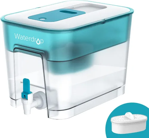 Vista 13 de Waterdrop WFD-22L - Dispensador de filtro de agua grande con 4 filtros, jarra de filtro de agua de 40 tazas, larga vida útil de 200 galones, reduce
