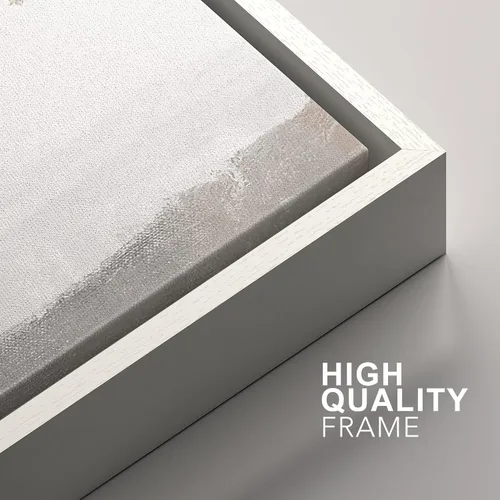 Vista 185 de SIGNFORD - Set de obras de arte en lienzo enmarcado para pared, ilustraciones abstractas de neblina del desierto en tonos neutros beige y marrón