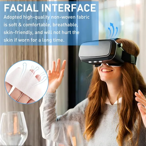 Vista 7 de TamBee Disposable Sweat Guard VR Sweat Mask for Workouts Breathable Sweat Band Hygiene VR Face Eyes Mask Compatible with Oculus Meta Quest 3 Mask