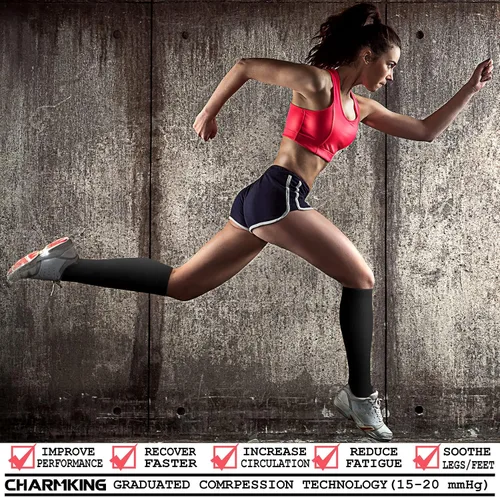 Vista 2 de CHARMKING Compression Socks for Women & Men Circulation (3 Pairs) 15-20 mmHg is Best Support for Athletic Running Cycling