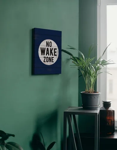 Vista 3 de No Wake Zone - Impresiones artísticas de pared para decoración de lienzo con temática de lago, impresiones artísticas de pared, baño, dormitorio