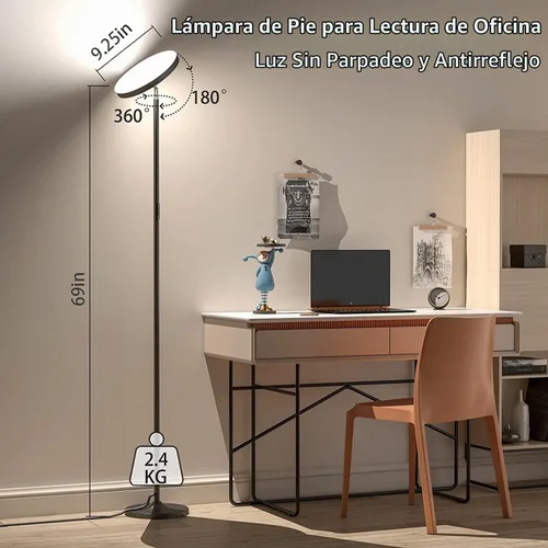 Vista 6 de Keepsmile Lámpara de pie de iluminación doble cara LED con aplicación inteligente 36W/2600LM lámpara de pie alta brillante RGB lámpara de pie