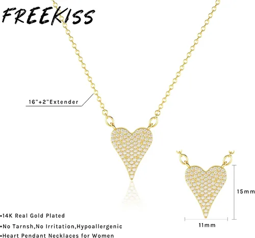 Vista 5 de Gold Pendant Necklace for Women, Dainty Diamond Necklaces for Women Simple 14K Gold Plated Paperclip Choker Necklaces Cute Minimalist Open Oval