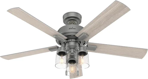 Vista 10 de Hunter Hartland 51745 - Ventilador de techo interior de 52 pulgadas con luces LED, para dormitorio, sala de estar o cocina, montaje estándar, sin