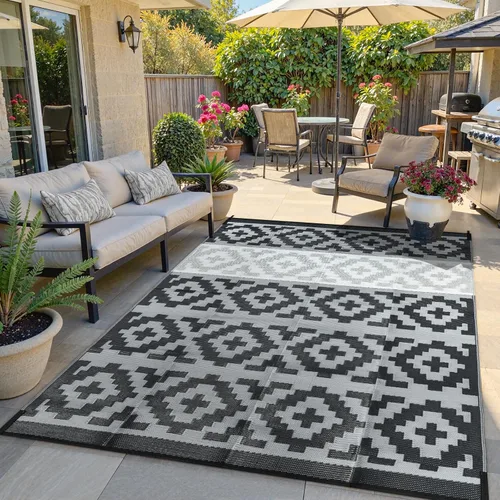 Vista 41 de Anidaroel Alfombra de área para exteriores para patio, 4 x 6 pies, impermeable, reversible, alfombra de paja de plástico para exteriores, alfombra