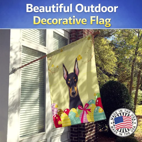 Vista 826 de Caroline's Treasures BB1923GF Bandera decorativa para jardín con diseño de Border Collie, para caza de huevos de Pascua, para jardín, jardín, patio