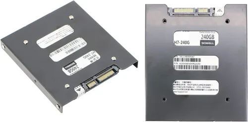 Vista 4 de Paquete de 2 bahías de disco duro SSD HDD de 2.5" a 3.5" Soporte de soporte de montaje de metal para PC (soporte)