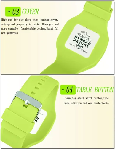 Vista 7 de Gosasa Reloj luminoso impermeable masculino y femenino del silicón del electrón los 164.0 ft de los relojes LED de los deportes de Digitaces