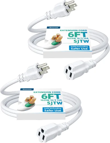 Vista 20 de DEWENWILS Cable de extensión corto, cable de alimentación SJTW de 1 pie, cable de extensión SJTW de 16 AWG resistente a la intemperie