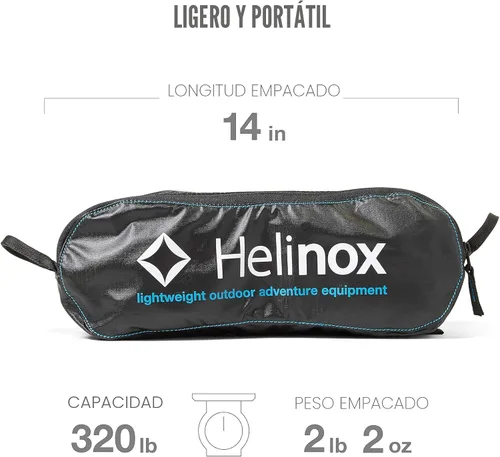 Vista 4 de Helinox Chair One Original - Silla de camping ligera, compacta y plegable Blackout