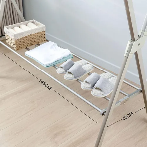 Vista 5 de Perchero de secado ajustable, estante de secado plegable, ahorra espacio de acero inoxidable para un fácil almacenamiento, estabilidad extrema